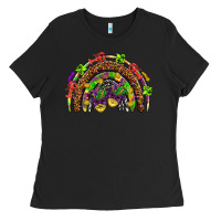 Black Mardi Gras rainbow Ladies Tee - HowdyJamesFarm