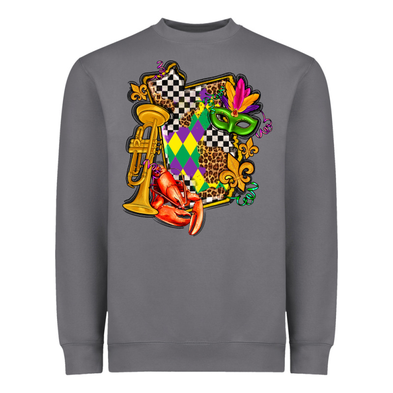 Mississippi Map Mardi Gras Heavyweight Sweatshirt by AdoDesignShop | Teevron