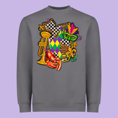 Mississippi Map Mardi Gras Heavyweight Sweatshirt Designed By Adodesignshop