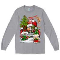 Heather Grey christmas gnome truck Long Sleeve Tee - BundleAndBundleShop