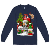 Navy christmas gnome truck Long Sleeve Tee - BundleAndBundleShop