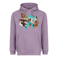 Lavender cowhide leopard turquoise patch Heavyweight Hoodie - AdoDesignShop
