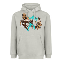 Moon Dust cowhide leopard turquoise patch Heavyweight Hoodie - AdoDesignShop