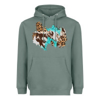 Sage cowhide leopard turquoise patch Heavyweight Hoodie - AdoDesignShop