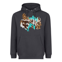 Smoke cowhide leopard turquoise patch Heavyweight Hoodie - AdoDesignShop