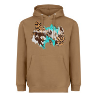 Toasted Coconut cowhide leopard turquoise patch Heavyweight Hoodie - AdoDesignShop