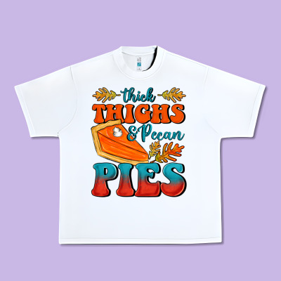 Thick Thighs&pecan Pies Urban Heavy Tee Designed By Fadigitalartstudio