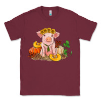 Burgundy fall pig Classic Tee - RanaPortraitStore