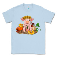 Dusty Blue fall pig Classic Tee - RanaPortraitStore