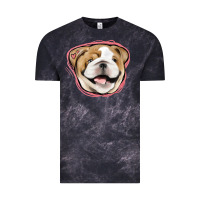Cloud Black bulldog pink glitter Vintage Tee - Jasminsmagicworld
