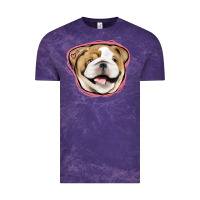 Cloud Purple bulldog pink glitter Vintage Tee - Jasminsmagicworld