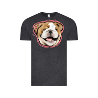 Vintage Black bulldog pink glitter Vintage Tee - Jasminsmagicworld
