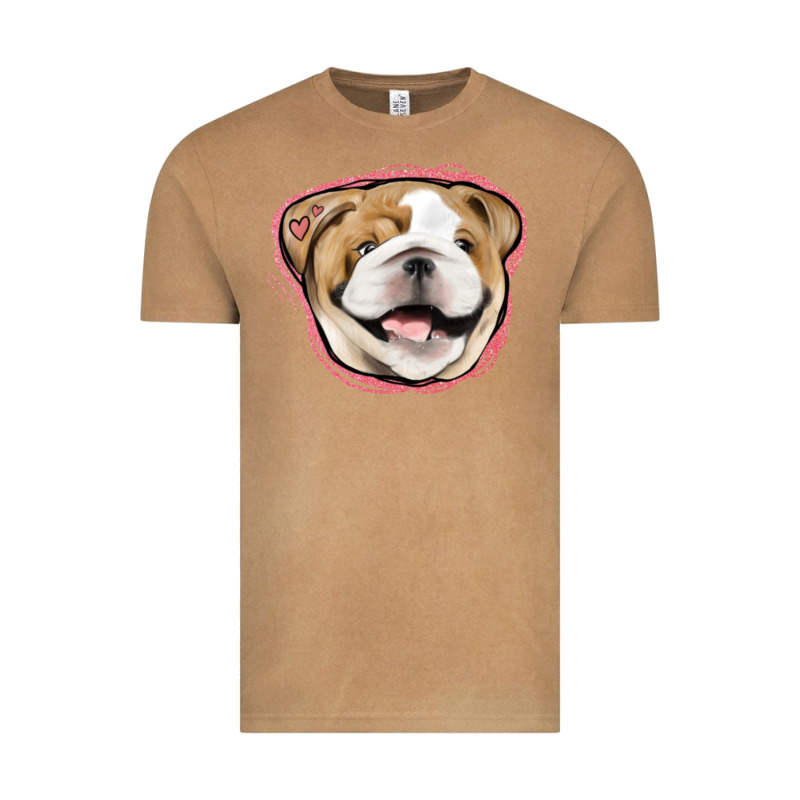 Bulldog Pink Glitter Vintage Tee by Jasminsmagicworld | Teevron