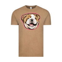 Vintage Coffee bulldog pink glitter Vintage Tee - Jasminsmagicworld