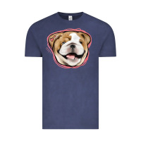 Vintage Denim bulldog pink glitter Vintage Tee - Jasminsmagicworld