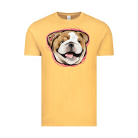 Vintage Mustard bulldog pink glitter Vintage Tee - Jasminsmagicworld