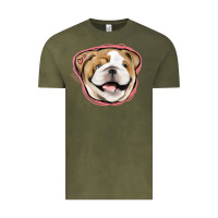 Vintage Olive bulldog pink glitter Vintage Tee - Jasminsmagicworld