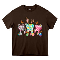 Chocolate Brown Happy Easter Day teeth Heavy Core Tee - HowdyJamesFarm
