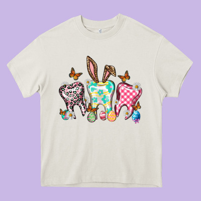 Happy Easter Day Teeth Heavy Core Tee Designed By Howdyjamesfarm
