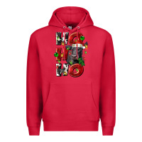 Cardinal Christmas ho ho ho black angus Premium Hoodie - LillyAllenDesigns