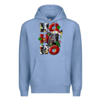 Colony Blue Christmas ho ho ho black angus Premium Hoodie - LillyAllenDesigns