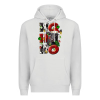 Dove Grey Christmas ho ho ho black angus Premium Hoodie - LillyAllenDesigns