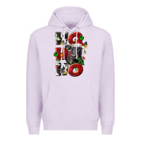 Lilac Christmas ho ho ho black angus Premium Hoodie - LillyAllenDesigns