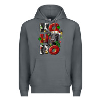 Rock Christmas ho ho ho black angus Premium Hoodie - LillyAllenDesigns