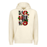 Sandshell Christmas ho ho ho black angus Premium Hoodie - LillyAllenDesigns