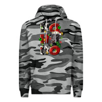 Slate Camo Christmas ho ho ho black angus Premium Hoodie - LillyAllenDesigns