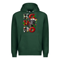 Sports Green Christmas ho ho ho black angus Premium Hoodie - LillyAllenDesigns