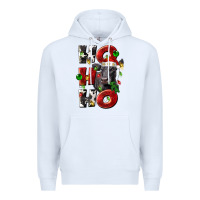 White Christmas ho ho ho black angus Premium Hoodie - LillyAllenDesigns