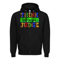 Black think before you judge Zipper Hoodie - AdoDesignShop