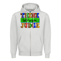 Dove Grey think before you judge Zipper Hoodie - AdoDesignShop