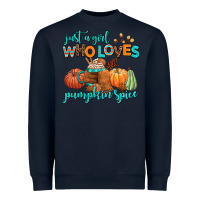 Navy just a girl who loves pumpkin spice Heavyweight Sweatshirt - AdoDesignShop