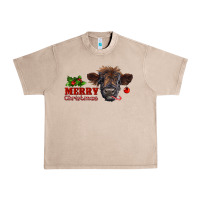 French Oak Merry Christmas Calf Urban Heavy Tee - RanaPortraitStore