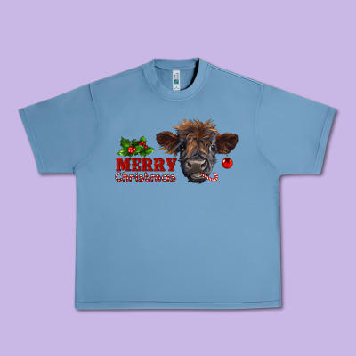 Merry Christmas Calf Urban Heavy Tee Designed By Ranaportraitstore