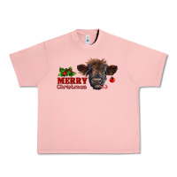 Salmon Merry Christmas Calf Urban Heavy Tee - RanaPortraitStore