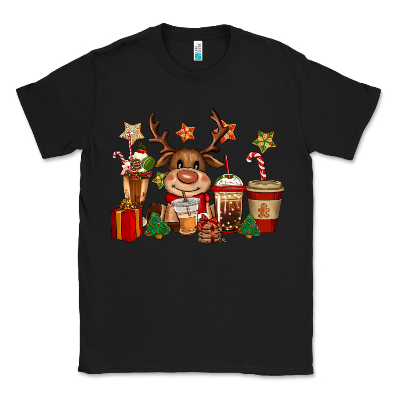 Reindeer Coffe Cups Christmas Classic Tee by CowGirlArtShop | Teevron