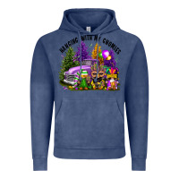 Vintage Denim mardi gras hanging with my gnomies Vintage Hoodie - FaDigitalArtStudio