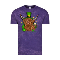 Cloud Purple St. Patrick's Day cow Vintage Tee - OliviaCreatesArt