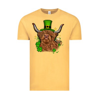 Vintage Mustard St. Patrick's Day cow Vintage Tee - OliviaCreatesArt