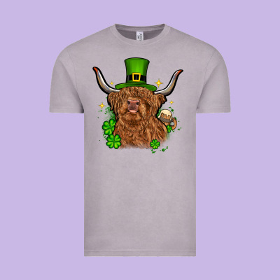 St. Patrick's Day Cow Vintage Tee Designed By Oliviacreatesart