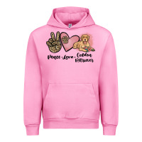 Fuchsia Pink peace love golden retriever Urban Hoodie - JahusDesignShop