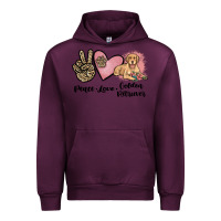 Mauve Wine peace love golden retriever Urban Hoodie - JahusDesignShop