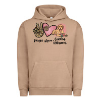 Pigment Burro peace love golden retriever Urban Hoodie - JahusDesignShop