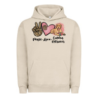 Pigment French Oak peace love golden retriever Urban Hoodie - JahusDesignShop
