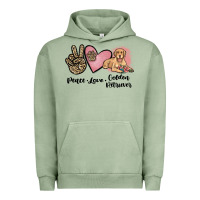 Pigment Oil Green peace love golden retriever Urban Hoodie - JahusDesignShop