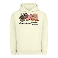 Pigment Pistachio peace love golden retriever Urban Hoodie - JahusDesignShop