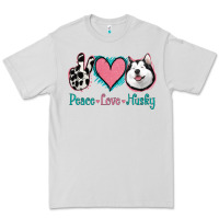 Dove Grey Peace Love Husky Premium Tee - Jasminsmagicworld